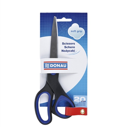 Ножиці 20см 7920301PL-10 чорно-сині СОФТ (12) (DONAU)